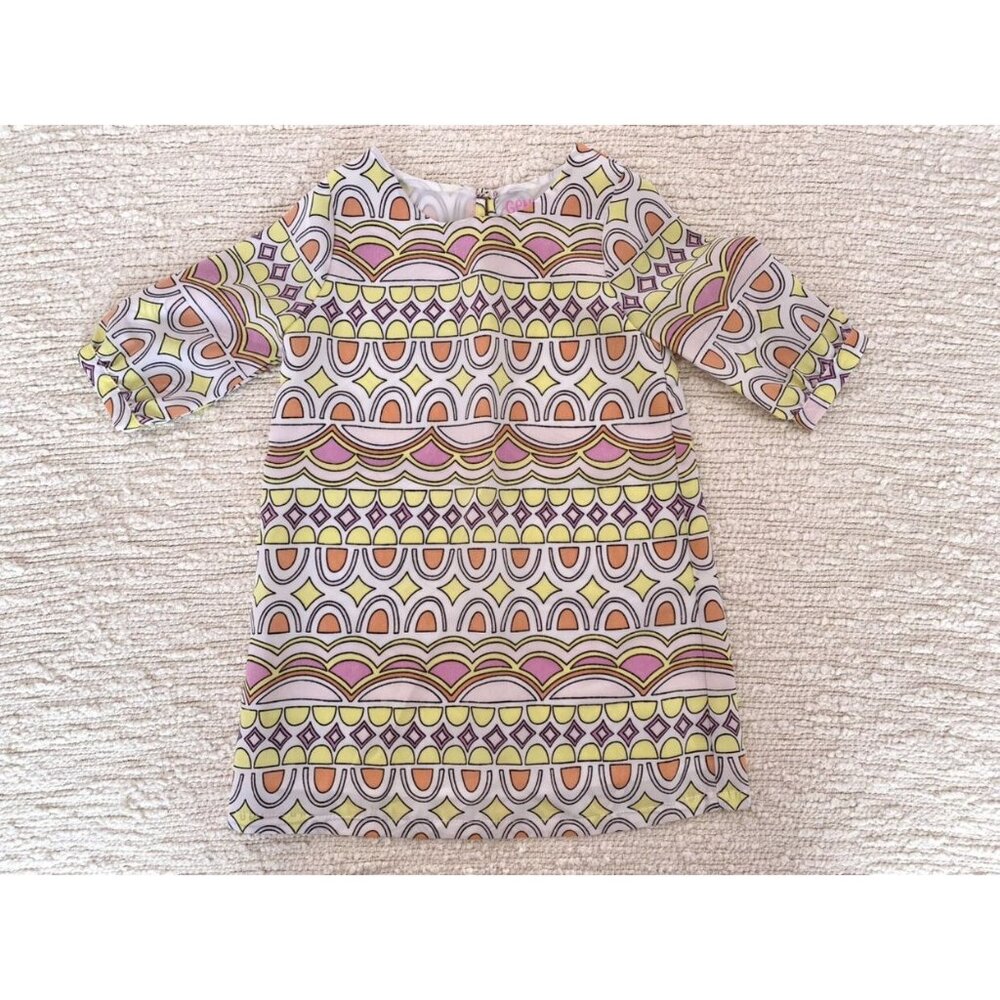 Genuine Kids Pink and Yellow Geometric Print Dress